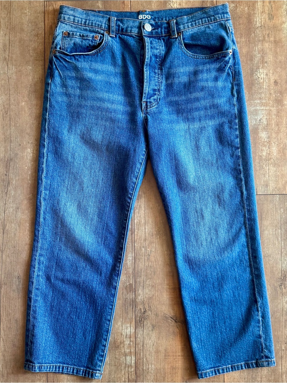 BDG Urban Outfitters Cropped Straight High Rise Button Fly Jeans Size 29